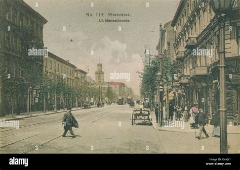 Ulica Marszałkowska w Warszawie przed I wojną światową Stock Photo Alamy