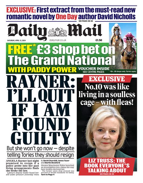 Daily Mail Front Page Th Of April Tomorrow S Papers Today