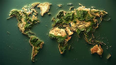 Premium Photo Amazingly Detailed 3D World Map With Realistic Colors