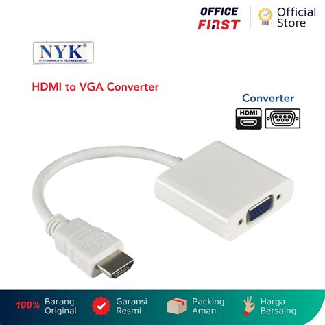 Jual NYK HDMI To VGA Converter Konverter Cable Kabel Shopee Indonesia