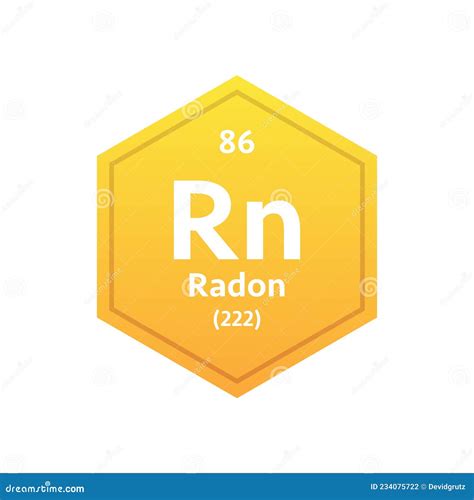 Radon Symbol Chemical Element Of The Periodic Table Vector Stock