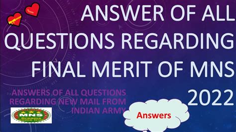 Answers Of All Questions Regarding Final Merit List Of Mns 2022 Final