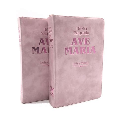 Bíblia Ave Maria Letra Maior Rosa Caderneta Santa 58 OFF