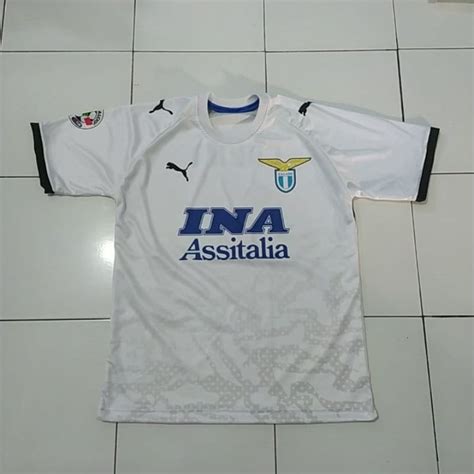 Jual JERSEY RETRO LAZIO AWAY 2006 FULL PRINTING GRATIS NAMA DAN NO