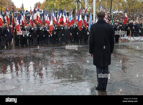 French President Emmanuel Macron At The Commemorations Marking The