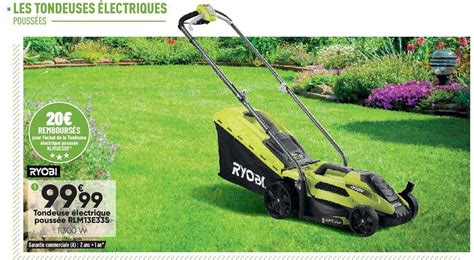 Promo Tondeuse électrique Poussée Rlm13e33s Ryobi chez Bricorama