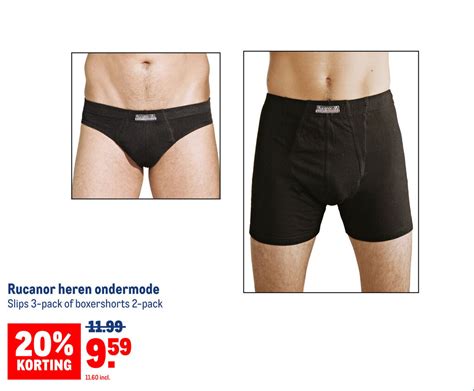 Rucanor Heren Ondermode Slips 3 Pack Of Boxershorts 2 Pack Aanbieding