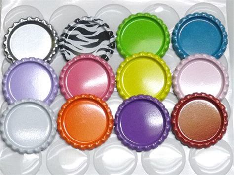 Colored Flattened Bottle Caps With Epoxy Stickers For Diy Crafts Hairbows Center Pieces