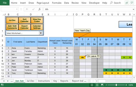 Annual Leave Calendar Template ⋆ Calendar for Planning