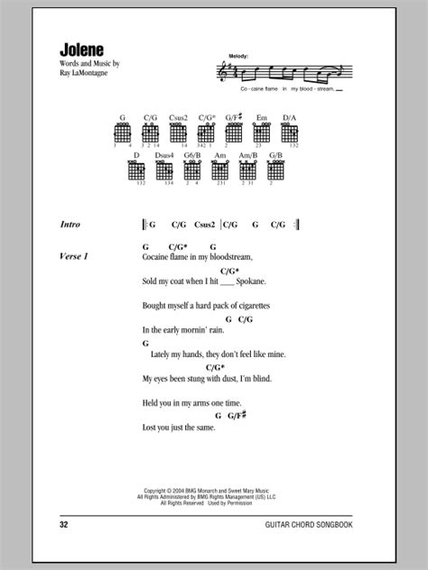 Jolene by Ray LaMontagne - Guitar Chords/Lyrics - Guitar Instructor