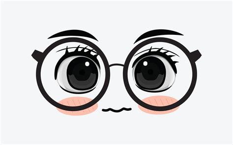 Vector Of Cute Facial Expressions By Using Glasses Vector Art