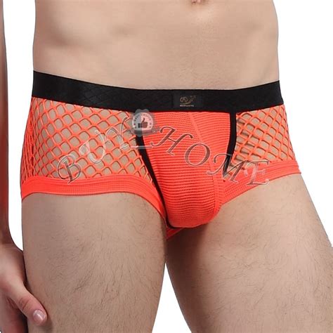 Mens Openwork Mesh Boxer Shorts Pants Briefs Underwear Boxers Bikini