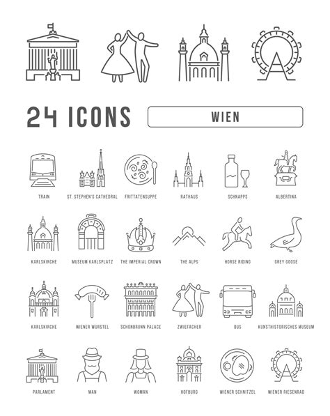 Set Of Linear Icons Of Wien Vector Art At Vecteezy