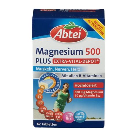 Abtei Magnesium 500 Plus Extra Vital Depot 42 St Shop Apotheke