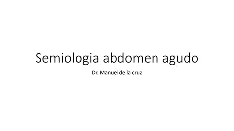 SOLUTION Semiologia Abdomen Agudo Quirurgico Studypool