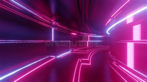 Tunnel Ad Alta Tecnologia Con Loop 4k Con Luce Al Neon La Telecamera