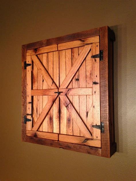 Rustic Dartboard Cabinet Natural Reclaimed Barn Wood Home Decor