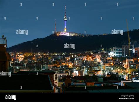 Itaewon District And Namsan Tower In Yongsan Seoul South Korea At