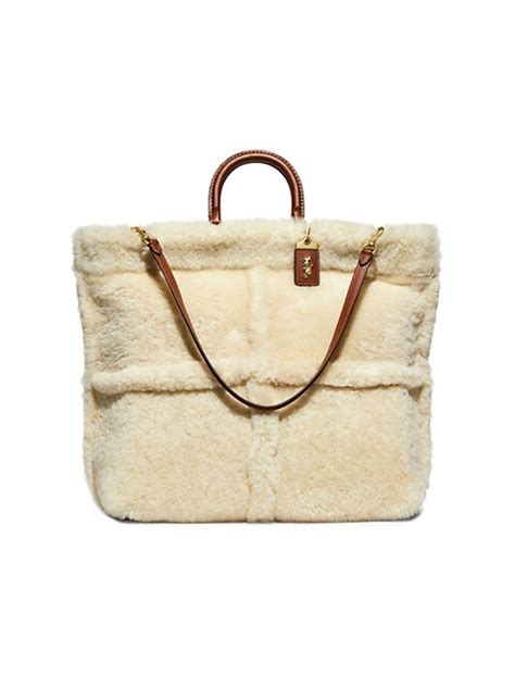 Shop Coach Rogue Shearling Tote Saks Fifth Avenue