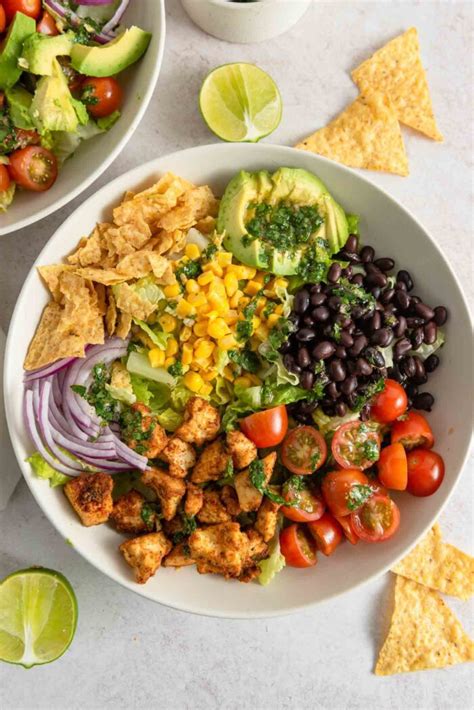 Santa Fe Salad With Cilantro Lime Dressing And Crispy Baked Tofu