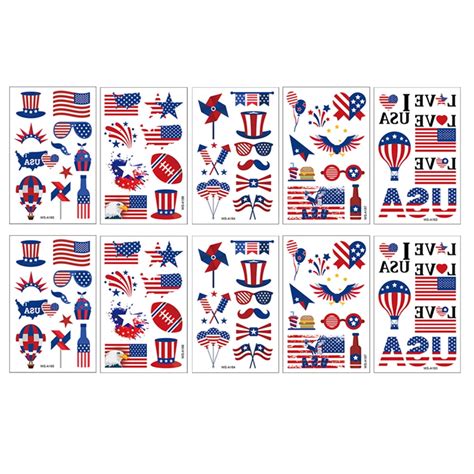 Nuolux Sheets National Flag Tattoos Sticker Temporary America Flag