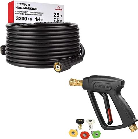 Amazon YAMATIC Pressure Washer Hose 1 4 Kink Free With Pressure