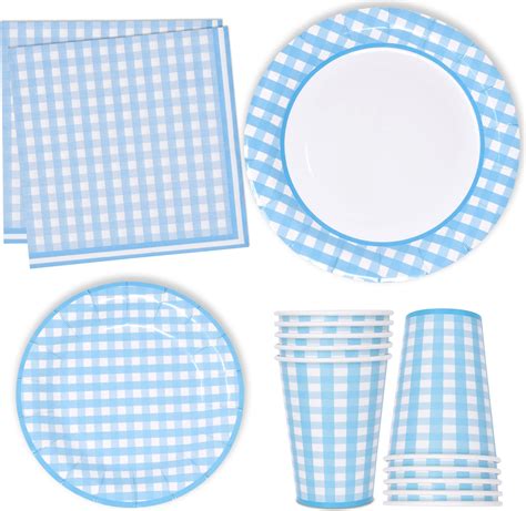 Amazon Mifoci Pcs Gingham Party Supplies Tableware Set