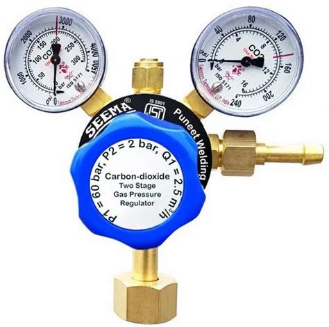 Forged Brass Seema Two Stage Carbon Dioxide Gas Pressure Regulator For