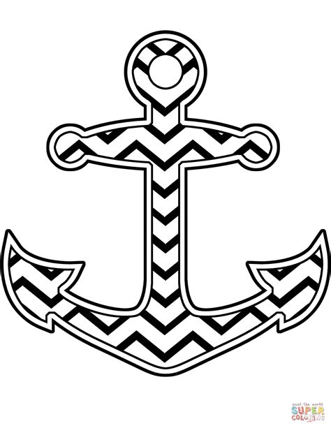 Chevron Anchor Coloring Page Free Printable Coloring Pages