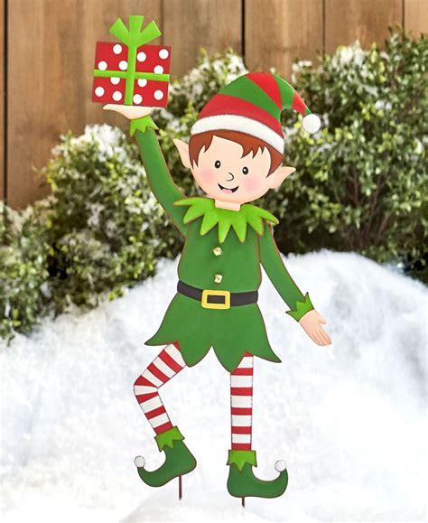 Silly Elf Garden Stakes Elf Christmas Decorations Christmas Elf Christmas Yard Art