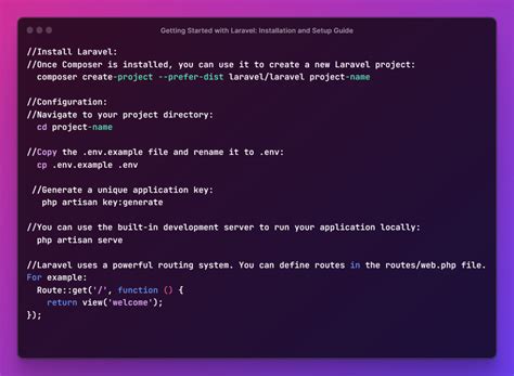 Laravel Installation And Setup Guide