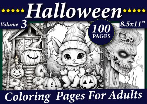 100 Halloween Coloring Pages For Adults Graphic By Art Design