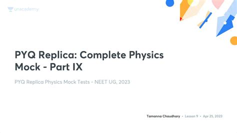 SOLUTION Pyq Replica Complete Physics Studypool