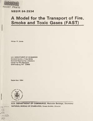 Fillable Online Nvlpubs Nist A Model For The Transport Of Fire Smoke