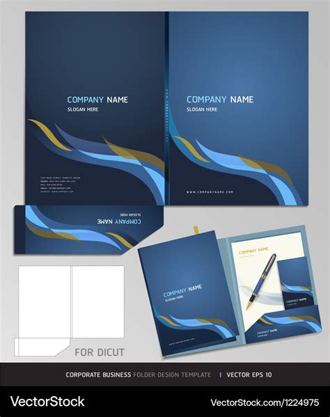 Corporate identity business set folder design Vector Image