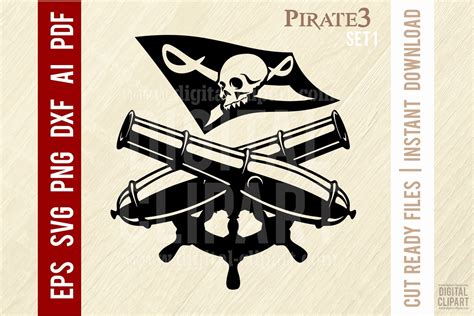 Pirate Flag - Pirate Stencil - Cut SVG Graphic by SignReadyDClipart ...