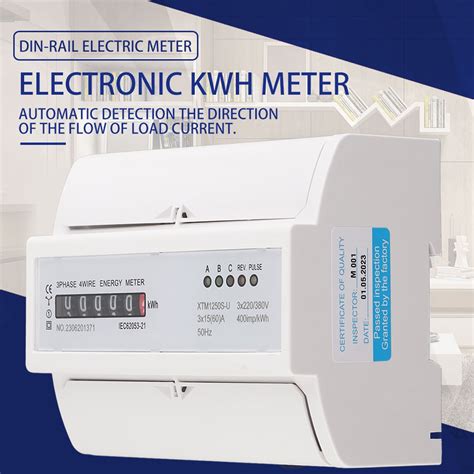 Pcs V V Digital Phase Wire P Din Rail Electric Meter