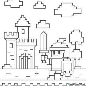 Pixel Art Para Colorir - 30 Desenhos Para Colorir Em Pixel Art - Desenhos para colorir Gratuitos ...