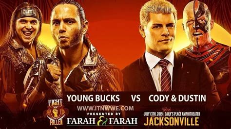 Cody & Dustin Rhodes to Face Young Bucks at Fight For the Fallen - ITN WWE