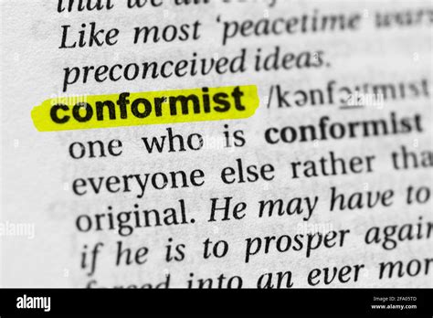 Highlighted Word Conformist Concept And Meaning Stock Photo Alamy