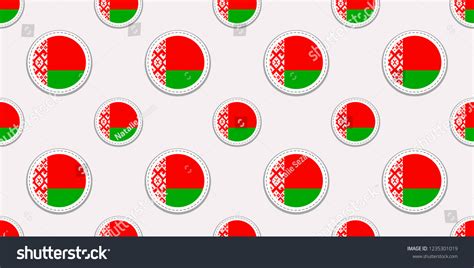 Belarus Round Flag Seamless Pattern Belarusian Stock Vector Royalty