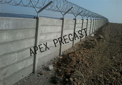 Rcc Precast Boundary Wall With G I Concertina Coil Fencing At Rs 80