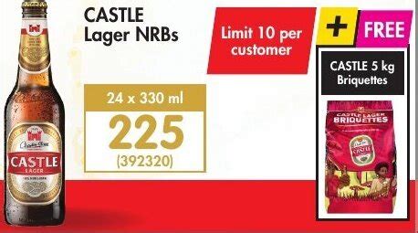 Castle Lager NRBs 24 X 330ml Castle 5kg Briquettes Offer At Makro