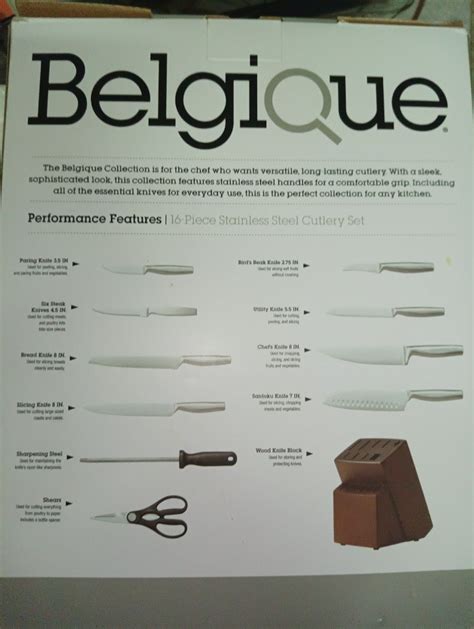 Belgique 16pc Stainless Knife Set Furniture And Home Living Kitchenware