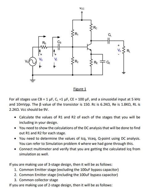 Solved Design A Two Stage Or A Three Stage Amplifier Circuit Chegg