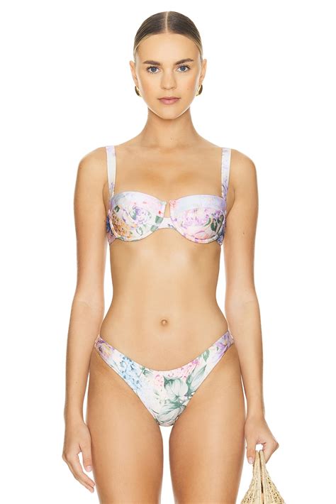 Zimmermann Halliday Balconette Bikini Top In Spliced Revolve