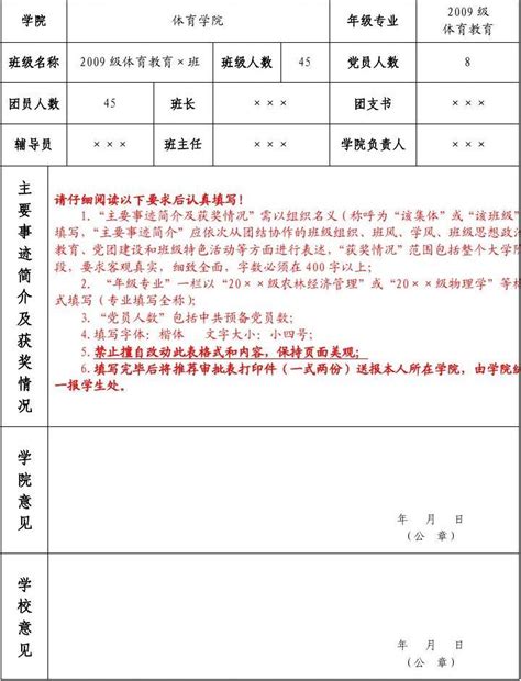 先进班集体推荐审批表word文档在线阅读与下载免费文档