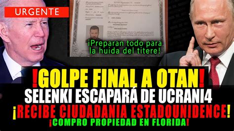 ULTIMO PALIZA A LA OTAN Y EEUU SELENSKI ESCAPARÁ DE UCRANI4 LA CIA