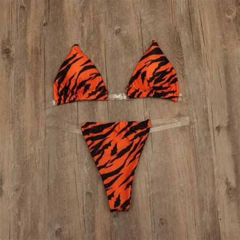 MAILLOT DE BAIN Hirigin maillot de bain Sexy pour femmes culotte tanga Bikini à rayures