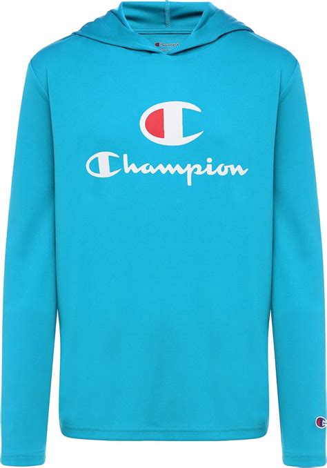 Amazon.com: Champion Kids Long Sleeve Hooded Shirt | Lightweight | Boys ...